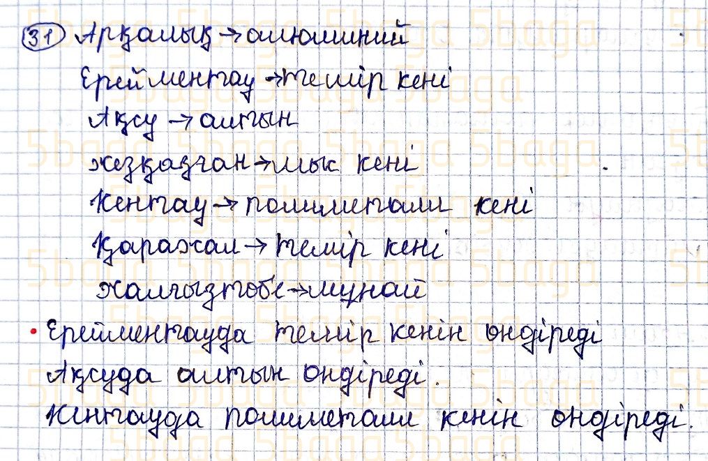 Казахский язык Учебник. Часть 1 Жұмабаева Ә. 4 класс 2019 Упражнение 31