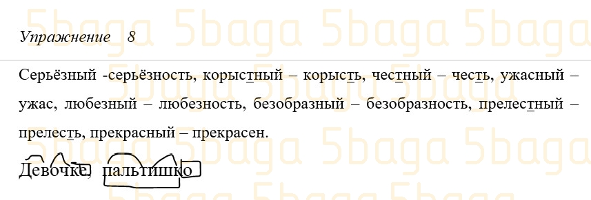 Русский язык (Часть 1) Богатырёва 3 класс 2019 Упражнение 8