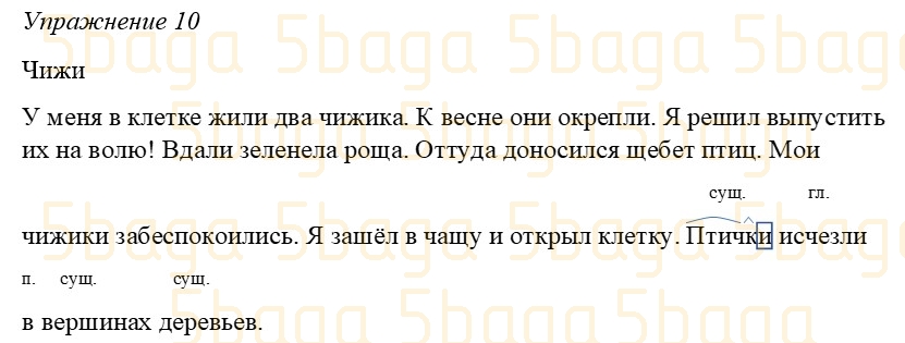 Русский язык (Часть 1) Богатырёва 3 класс 2019 Упражнение 10