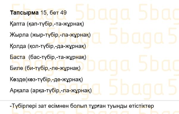 Казахский язык Учебник. Часть 2 Жұмабаева Ә. 3 класс 2018 Упражнение 15